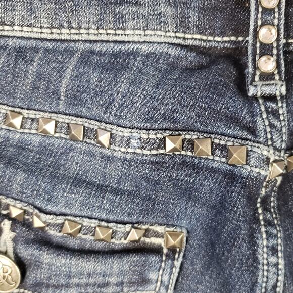 Rock & Republic "Kasandra" Dark Indigo Denim Embellished Bootcut Jeans Size 2 M - Picture 10 of 11